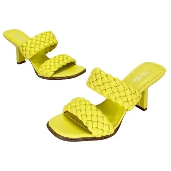 MICHAEL Michael Kors Amelia Lime Nappa Faux Leather Womens Heels Size 6.5M - Picture 10 of 14